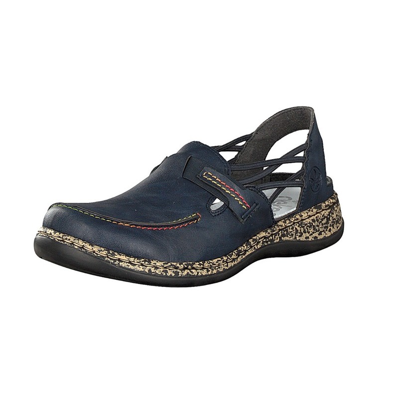 Slip On Rieker 46371-14 Para Mulher - Azuis